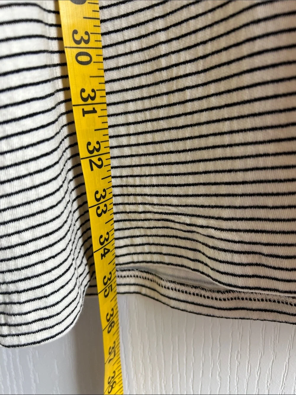 J. Crew Black and White Striped Bell-Sleeve Shift Dress